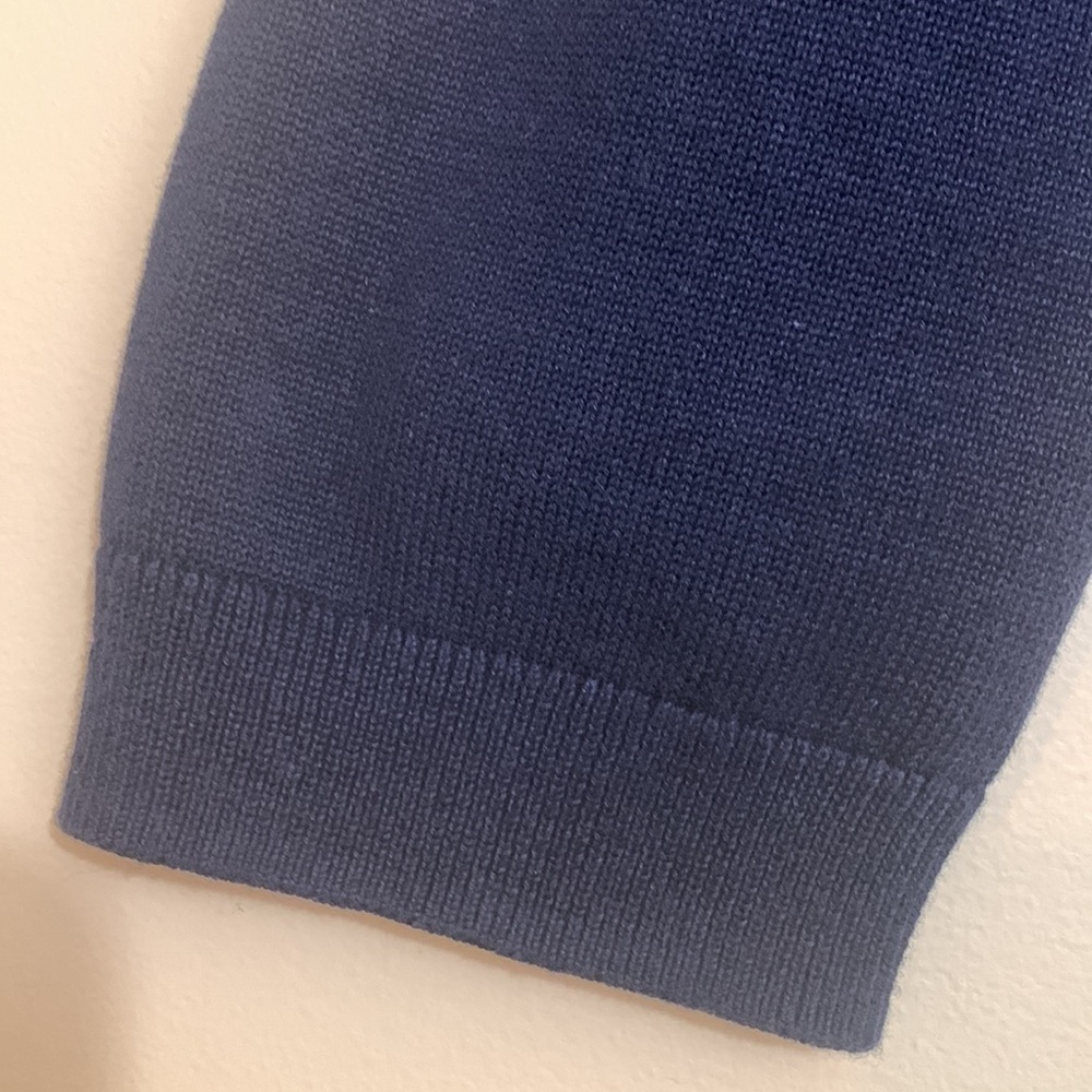 Talbots | Blue Llama Embroidered Pom Pom 3 D Knit Pullover Fun Sweater M - Picture 10 of 17